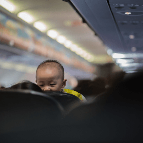 Bristol Airport Children's Facilities - small child on plane